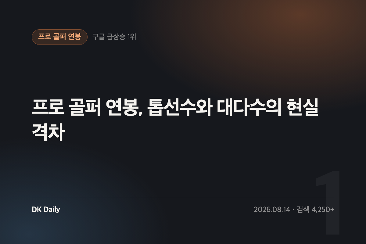 프로 골퍼 연봉, 톱선수와 대다수의 현실 격차