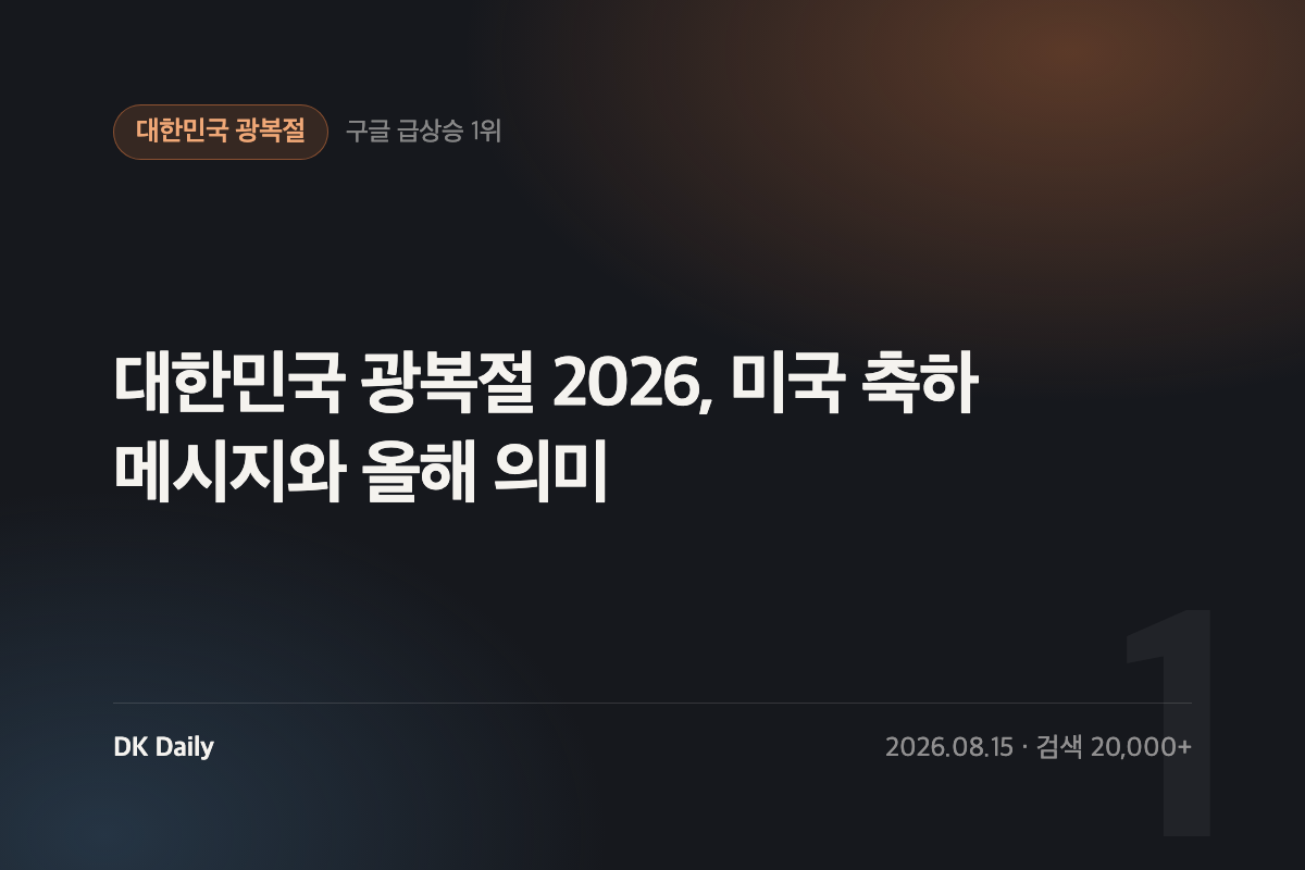대한민국 광복절 2026, 미국 축하 메시지와 올해 의미
