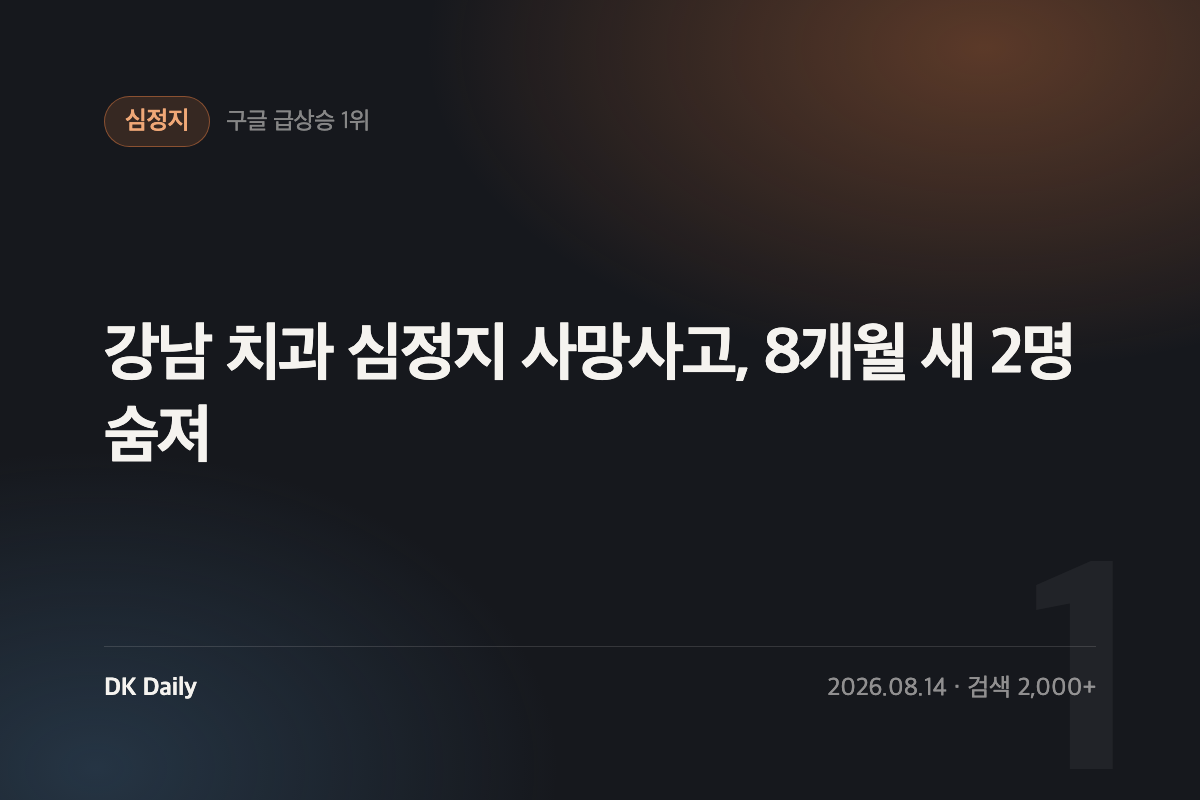 강남 치과 심정지 사망사고, 8개월 새 2명 숨져